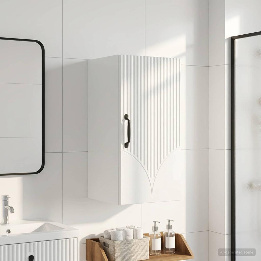 Bathroom Wall Cabinet HOORN High Gloss White 30 X 31 X 59 Cm