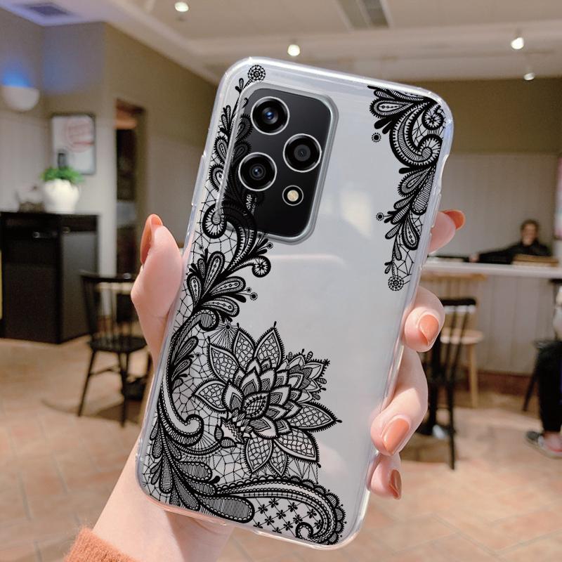 

For Honor 200 Lite Phone Case Fashion Flower Transparent Back Cover For Honor 400 Pro Soft TPU Silicone Anti Drop Bumper Fundas Honor 400 Pro