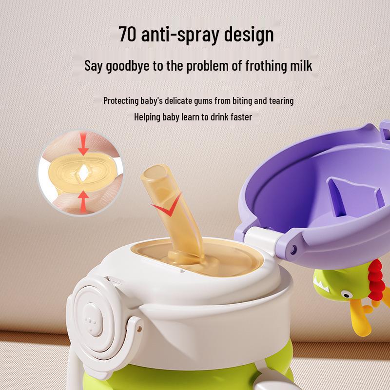 Insulated Baby Sippy Cup with Straw for 6+ Months - Children's Milk Bottle