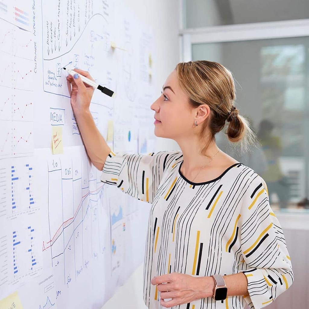 25 Pcs Black Magnetic Dry Erase Markers with Eraser Cap, White Board Mini Dry Erase Markers Bulk, Fine Point Tip Student White Board Markers for