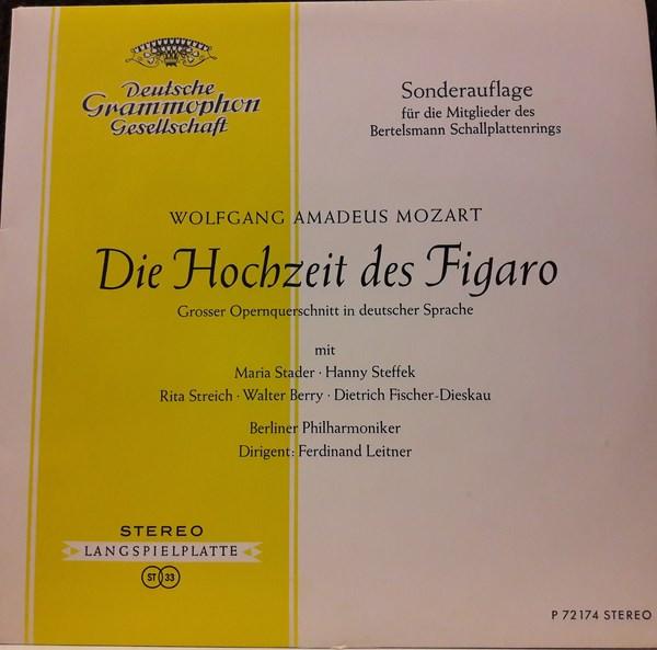 

LP Record WOLFGANG AMADEUS MOZART BERLINER Die Hochzeit Des Figaro P72174 Deutsche Grammo 1964 Germany Classical Used