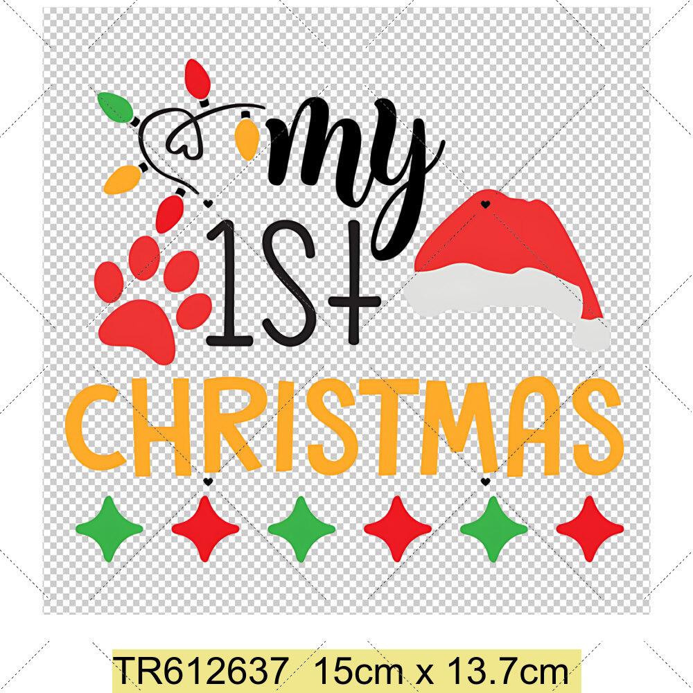 Mein Erstes Weihnachten Wärmeübertragungsaufkleber Weihnachten Thema Aufnäher für Nähzubehör DIY Kleidung Aufkleber Aufnäher