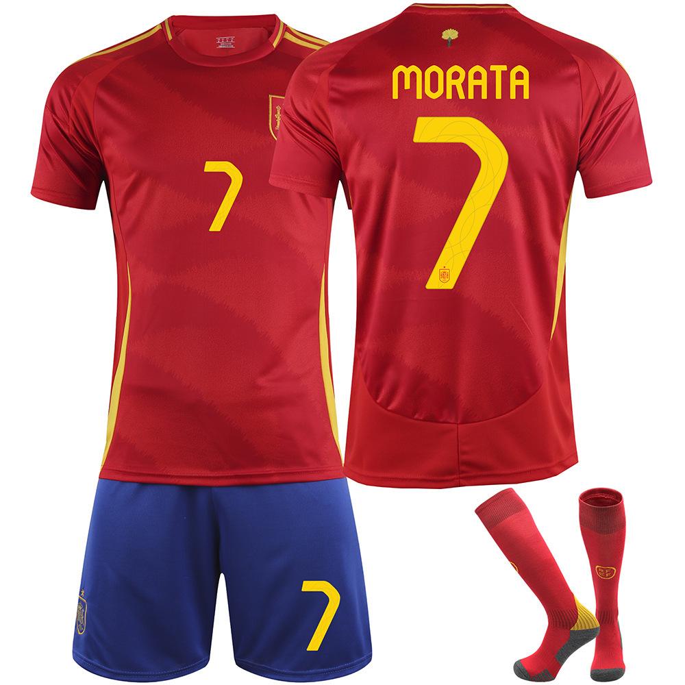 2024 European Cup Spain Home Jersey No. 9 Garvey 20 Pedri 7 Morata 10 Yamal Football Jersey