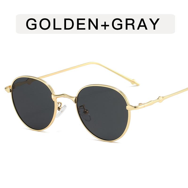 Vysoce kvalitní sluneční brýle Dámské Kulatý tvar Slitinový rám UV ochrana Pánské sluneční brýle Korejské stylové sluneční brýle Dámské
