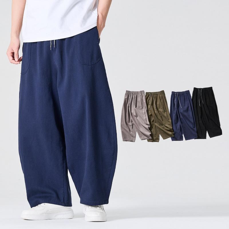 Pantaloni Cargo Casual Larghi Dritti Retro Taglie Forti da Uomo