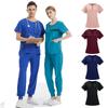 Men Women Polyester Rayon Spandex Stretchy Custom Logo Medical Lab Nurse Uniforms Suits Hospital Uniform Unisex Scrubs Sets