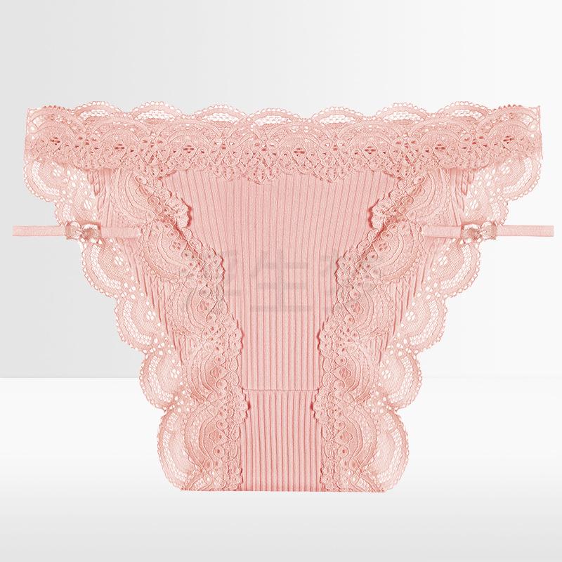 Japanese Style Low-Waist Cotton Lace Trim Women's Panties - Sweet and Cute Korean Design