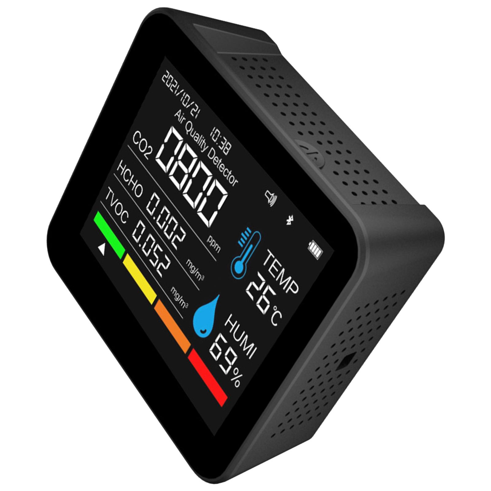 

9 в 1 Монитор качества воздуха в помещении Портативный детектор PM2.5 PM10 CO2 с дисплеем температуры, влажности, формальдегида, TVOC