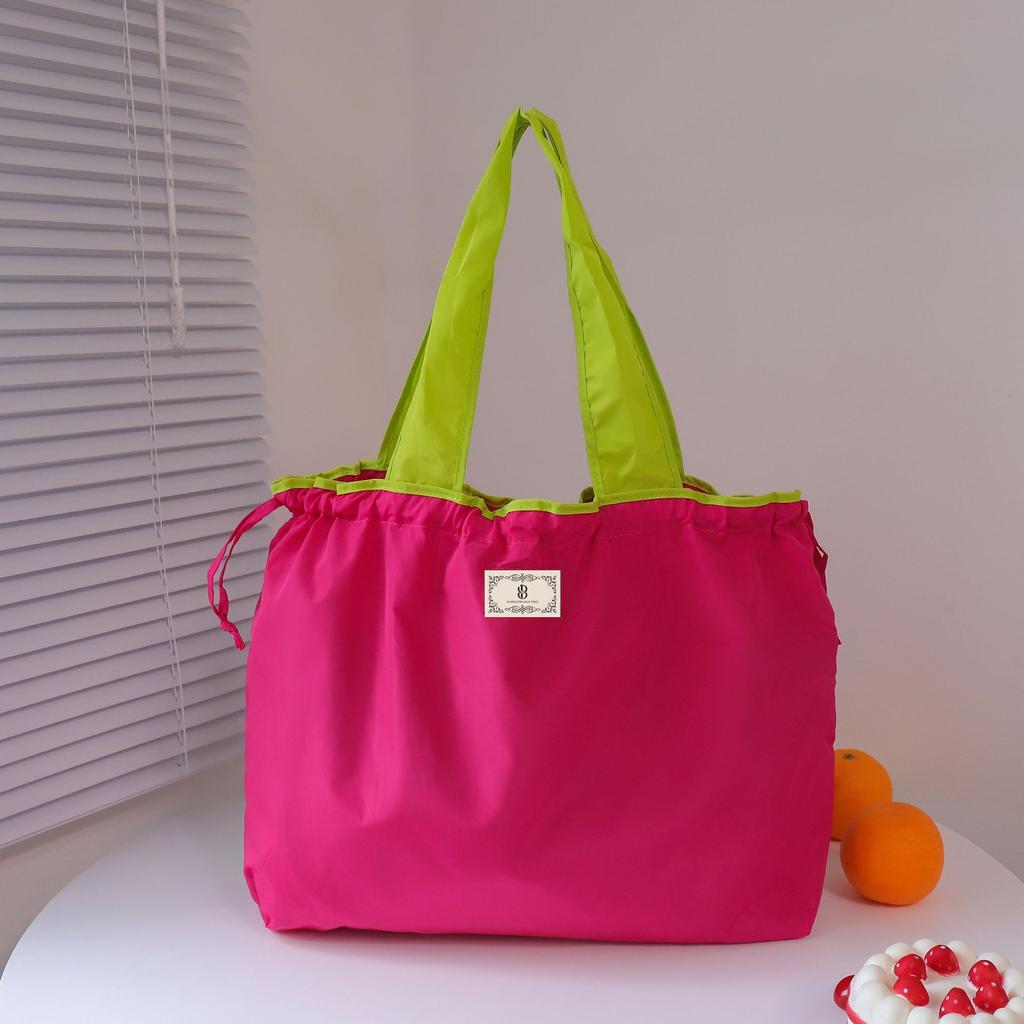 Foldable Eco-Friendly Shopping Bag, Single Shoulder Handbag, Portable Supermarket Grocery Bag, Large Capacity