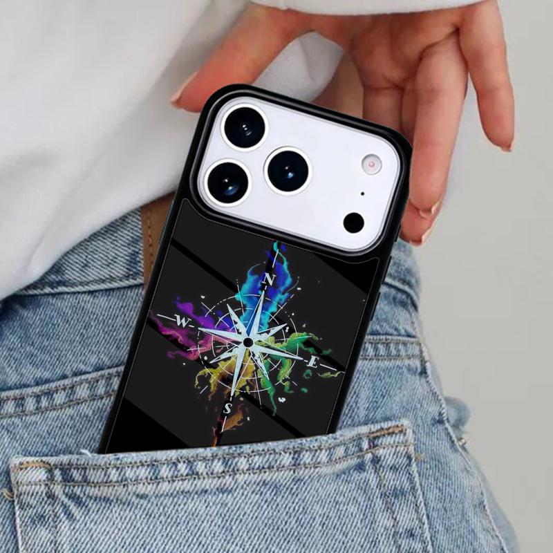Compass Phone Case for iPhone 16e 15 14 13 12 17 Pro Max Plus Air 17pro Cover Coque