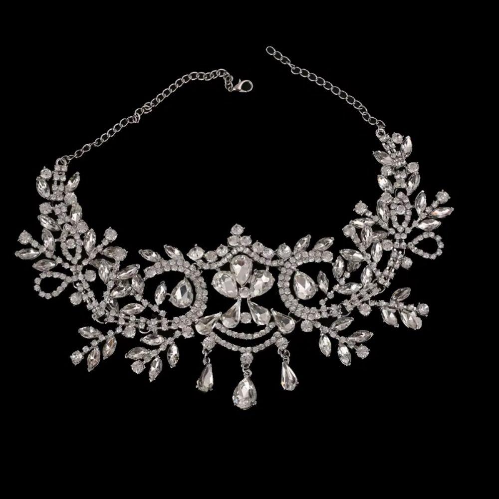 Sparkling Rhinestone Headdress Luxury Bridal Tiaras Head Chain  Bridal Party
