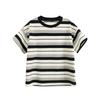 Children's Clothing Kids' Striped Stretch Short-Sleeve T-Shirt 2026 Summer Big Kids Half-Sleeve Lycra Cotton Girls' Youth Round Neck