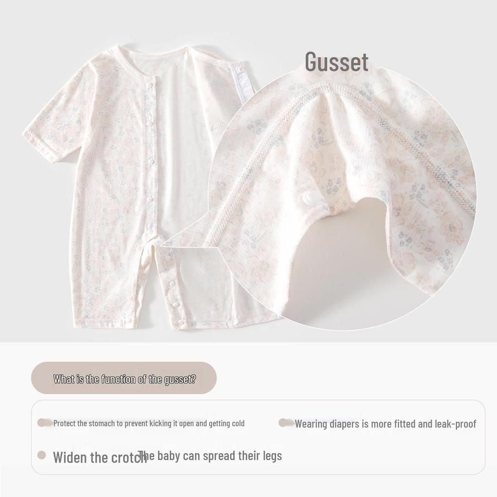 Infant Summer Romper - Lightweight, Boneless, 3/4 Sleeve Onesie for Toddler