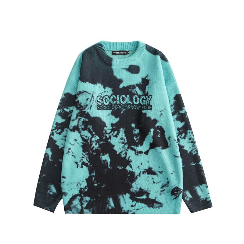 Большой вязаный свитер-пуловер с надписью «Парные буквы» L