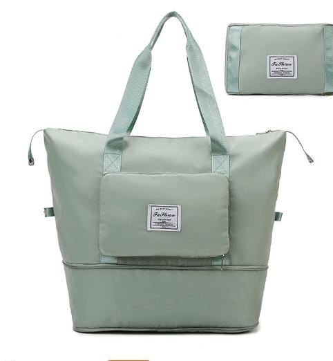 

Складная дорожная сумка для сухого и влажного хранения, сумка для фитнеса, водонепроницаемая женская дорожная сумка, большой вместительный багаж для мужчин зелёный