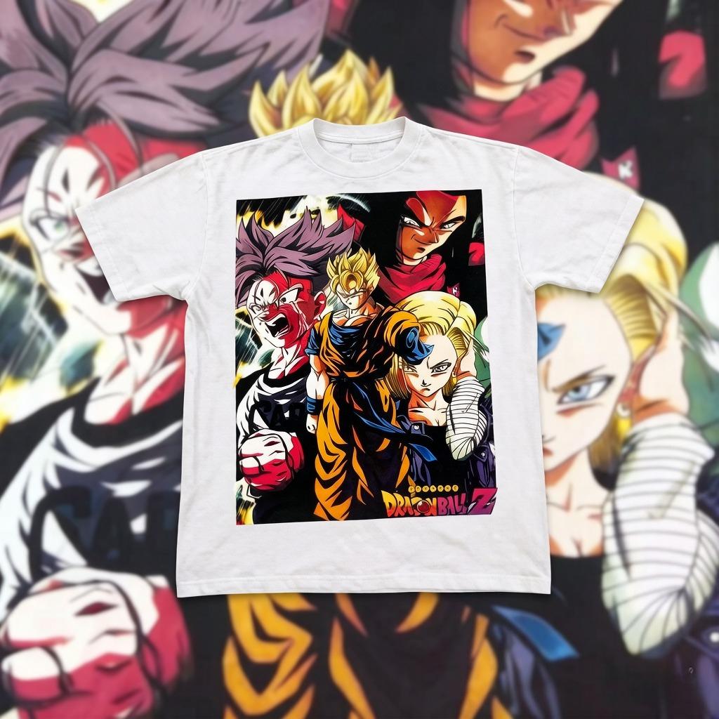 

2026 Summer Dragon Ball Z Retro HighQuality Cotton TShirt Character Collage Print Oversized Tee Unisex for Unisex Women Kids XL