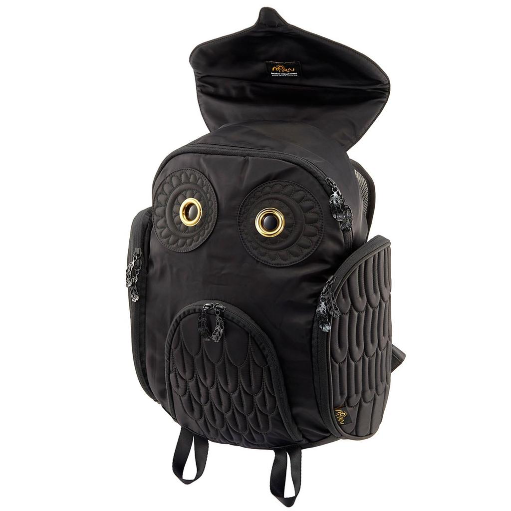 Morn Creations Eule Klassischer Rucksack, Groß, Schwarz