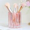 Wave Edge Stripe Makeup Brush Bucket Eyebrow Pencil Holder Simple Glass Ornament Desktop Storage Container