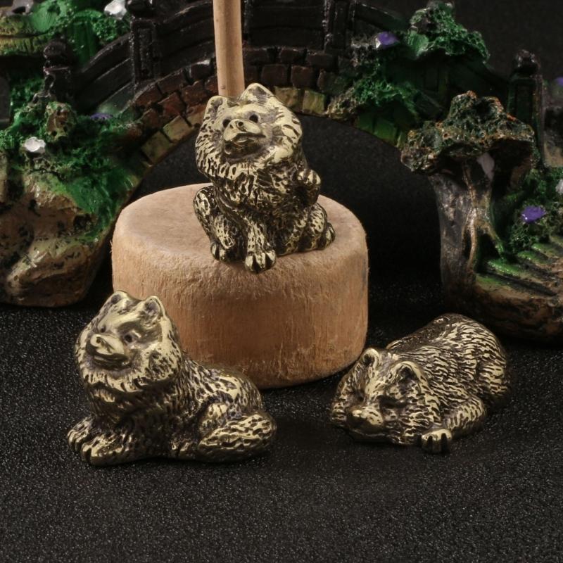 Statues d'Animaux en Métal Figurines Chien Rétro Statuettes Sculptures Centres de Table Décorations pour la Maison Objets de Collection