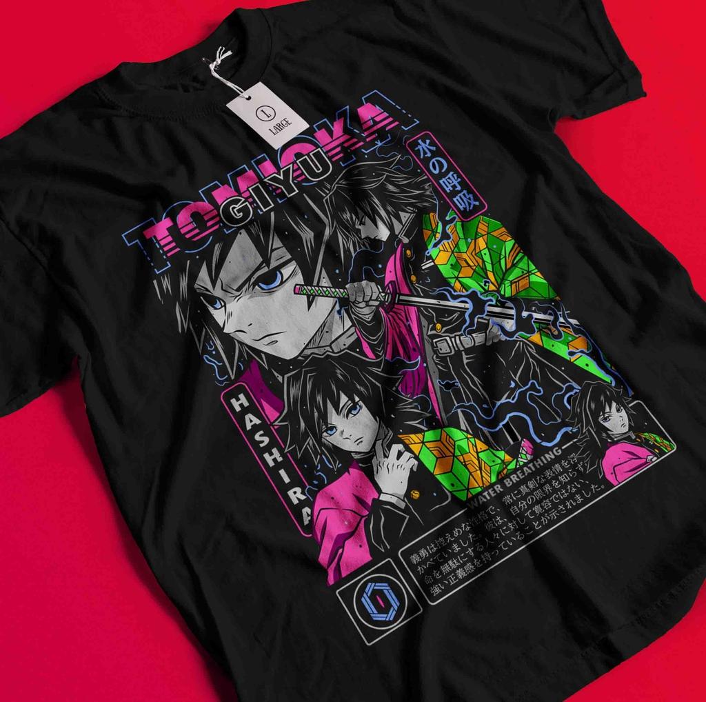 Demon Slayer Shirt Tomioka Giyu T-Shirt Tanjiro T-Shirt Muzan Doma Kokushibo Tee BB399