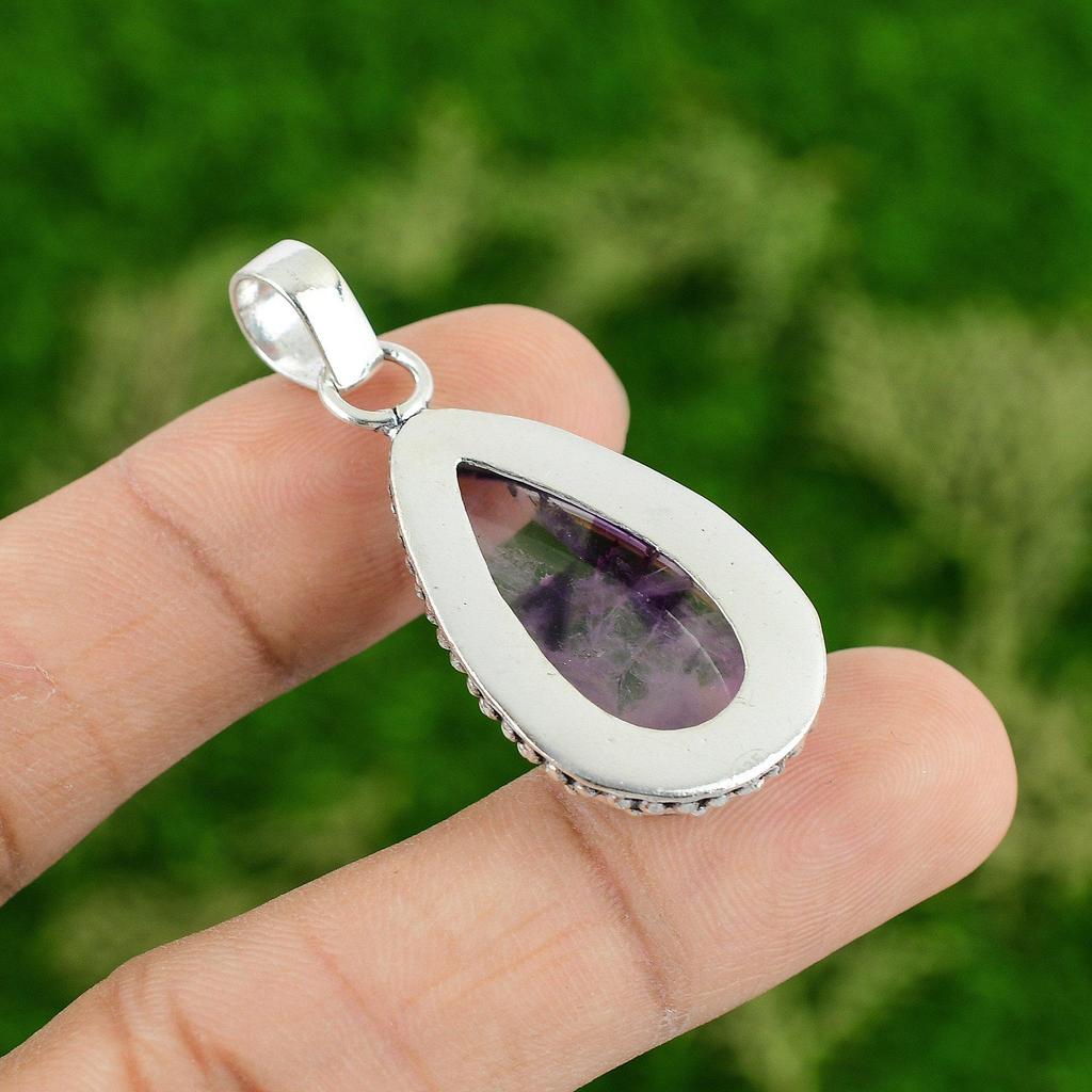 Daughters Day Deal 925 Silver Pear Star Amethyst Stone Wife Boho Pendant Jewelry