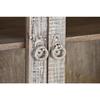 Buffet bas - Bois de manguier - 4 portes - Blanc - Marron clair - 210x40x82 cm