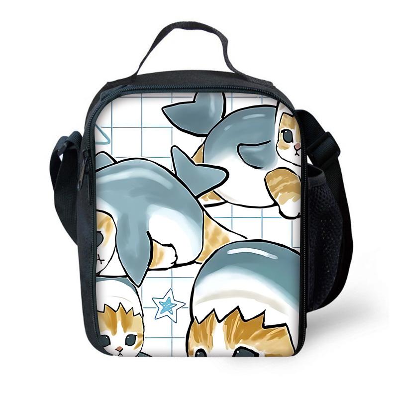 Child School Funny Cat M-mofusands-Backpack with Lunch Bags ,Pencil Bags ,School Bags for Boys Girls Best Gift
