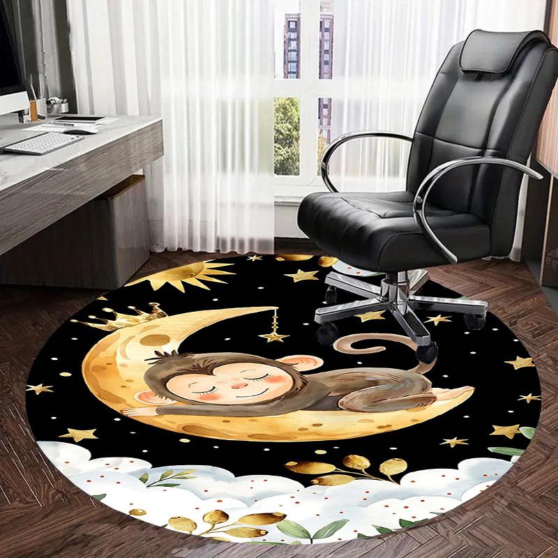 1PC Monkey Clouds Non-Slip Floor Round carpet, Office, family, bedroom, Large Area Rug Indoor Rugs,  Durable PolyesterH0366