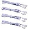Flexible Extendable Cables for AIBOO LED Under Cabinet Lighting Kit White Cord 60 Inch Extension Cords (2-pin White Cords, 4 Packs)