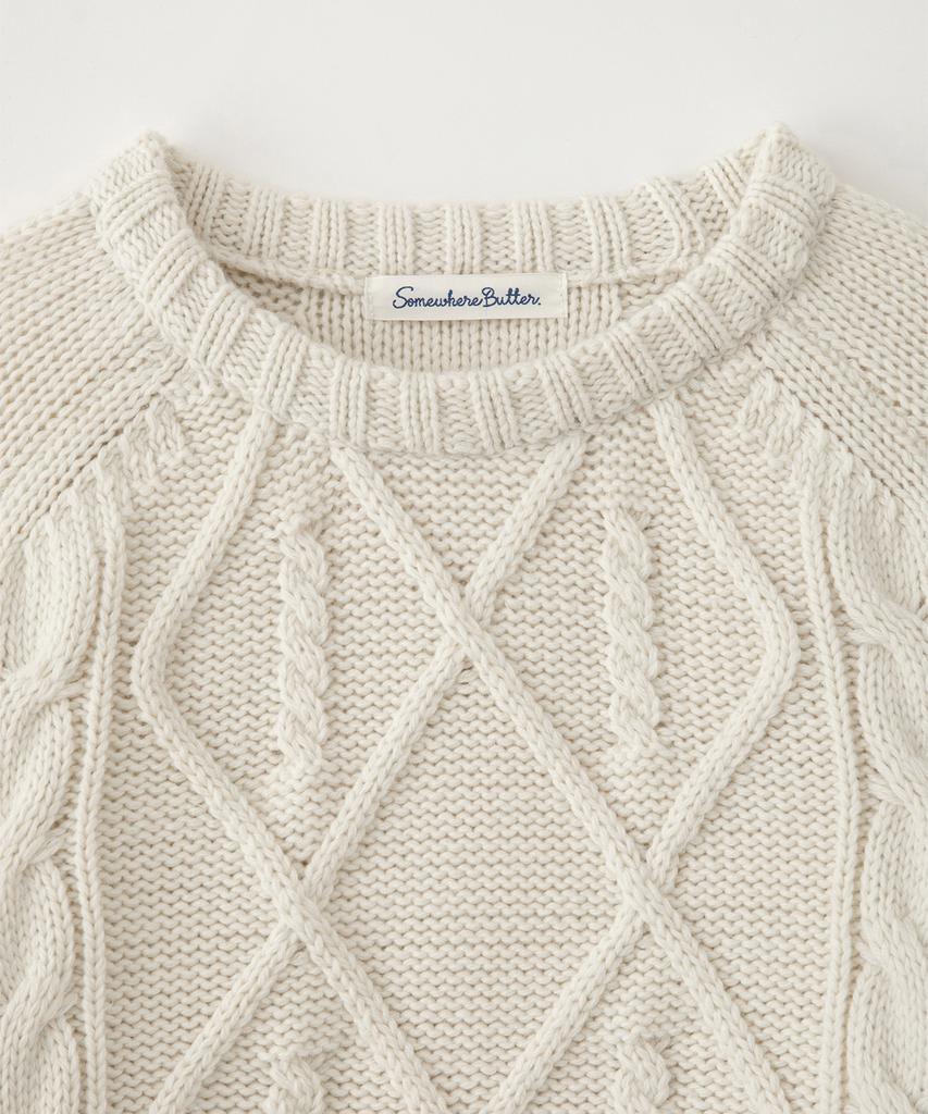 Sseomweeobeoteo Posy Cable Wool Knit - Ivory