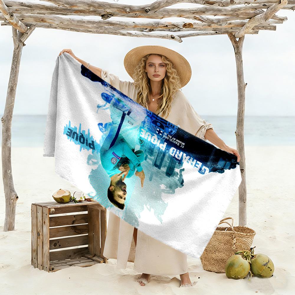 Football Player Action Beach Towel Super Soft & Absorbent Comfortable Lightweight Perfect for Traveling Yoga Camping and Swimming