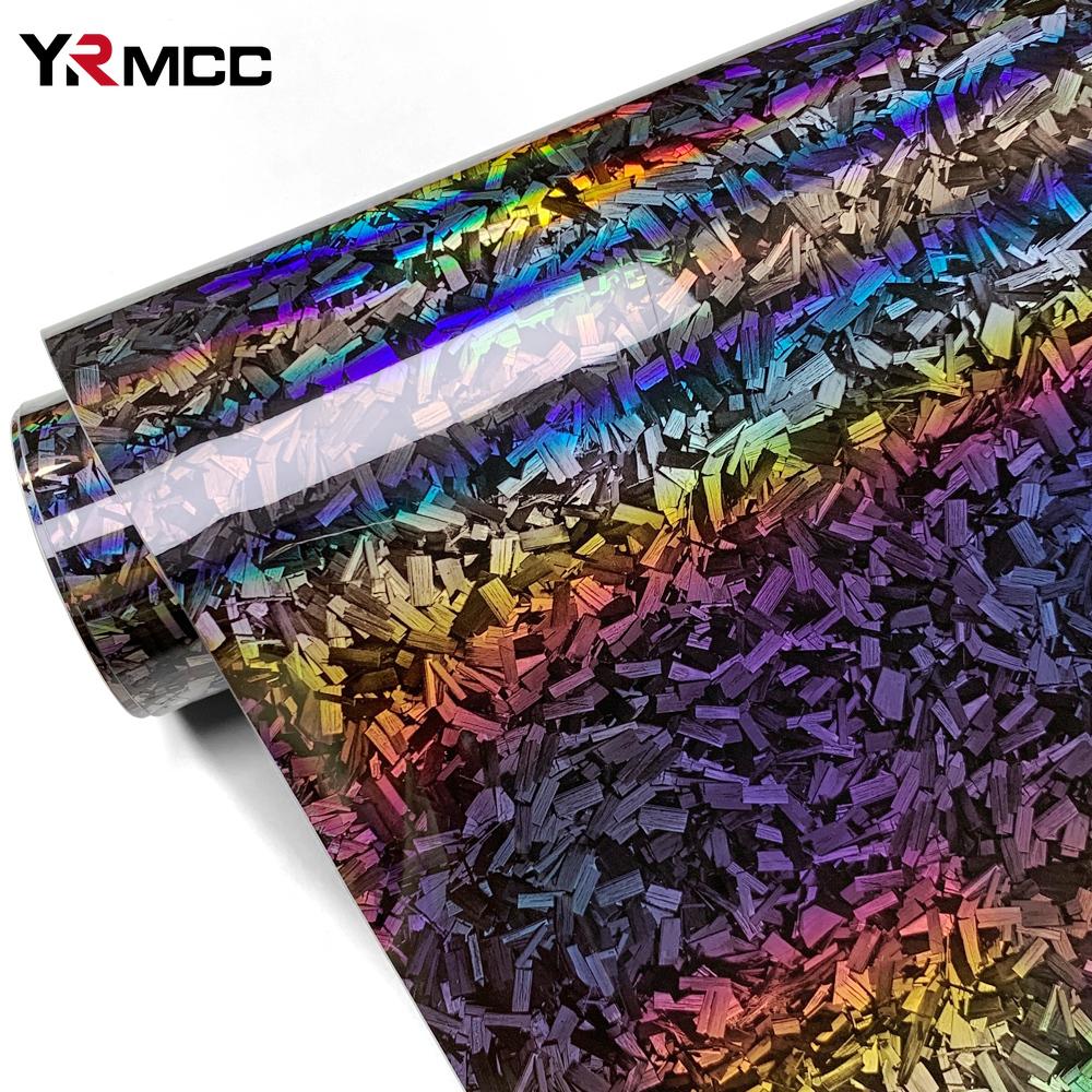 High Glossy Silver Carbon Fiber Vinyl Wrap Cover Viscose Car Sticker High Quality Car Hood Roof Sticker Cover Film Car Accessory