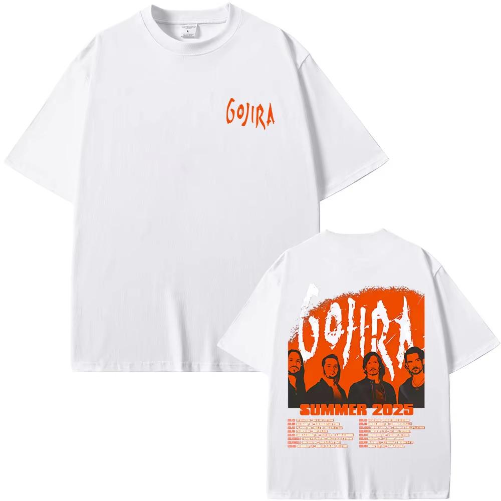 Metal Band Gojira Summer Tour 2025 T-shirts Men Women Fashion Vintage Rock T-shirts Male Cotton Oversized T Shirt 90s Streetwear