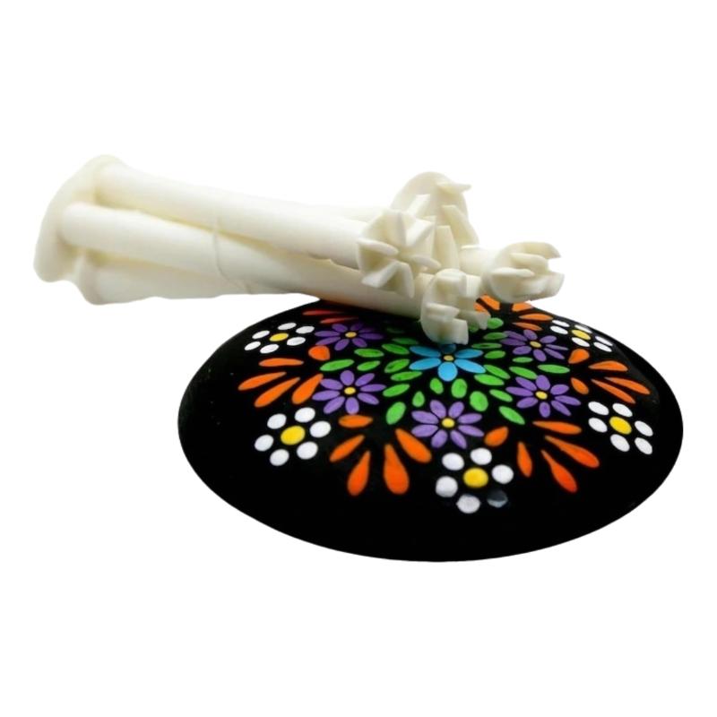 Lot de 4 outils DIY Motifs Fleurs Graffiti Papillons Lune Floraux Outils de Pointillage Stylo Peinture par Points Outils de Gaufrage Stylo Tampon Art