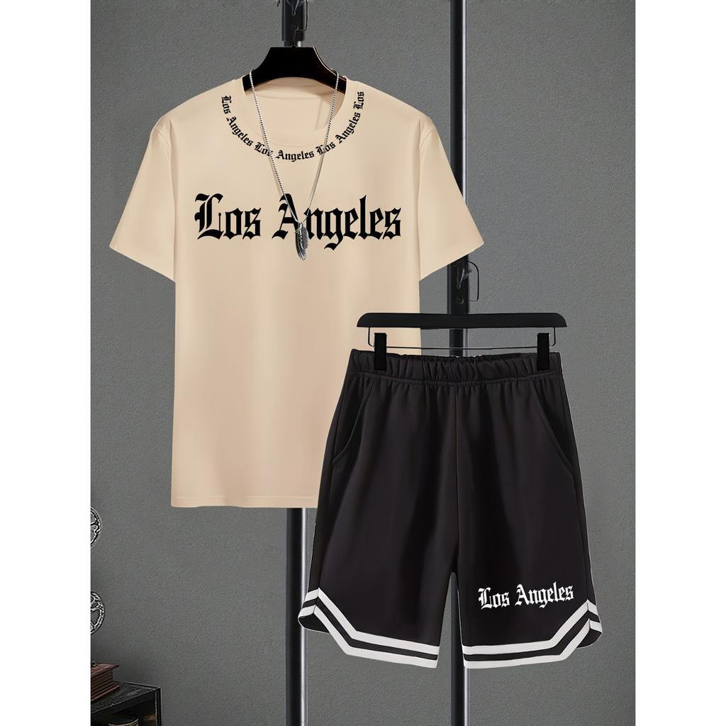 Summer Best-selling Children's Short Sleeved Shorts Set with Letter Patterns Printed On Them