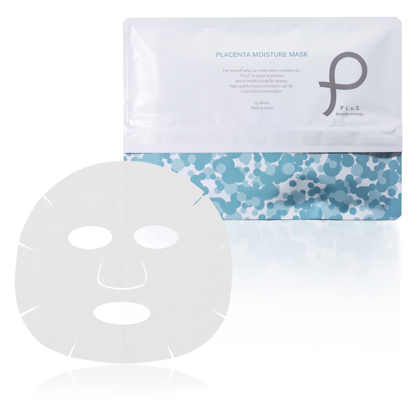 

PLuS Placenta Moisture Mask 35 листов, подтягивающая (Тип ежедневного, шт., одинарный) Маска, Увлажняющая, Укрепляющая, (Сделано в Японии)
