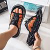 Stepping On Shit Slippers Non-slip and Deodorant Men's One-word Air Cushion Air Trendy Brand Summer Outer Thick-soled Beach Sandals