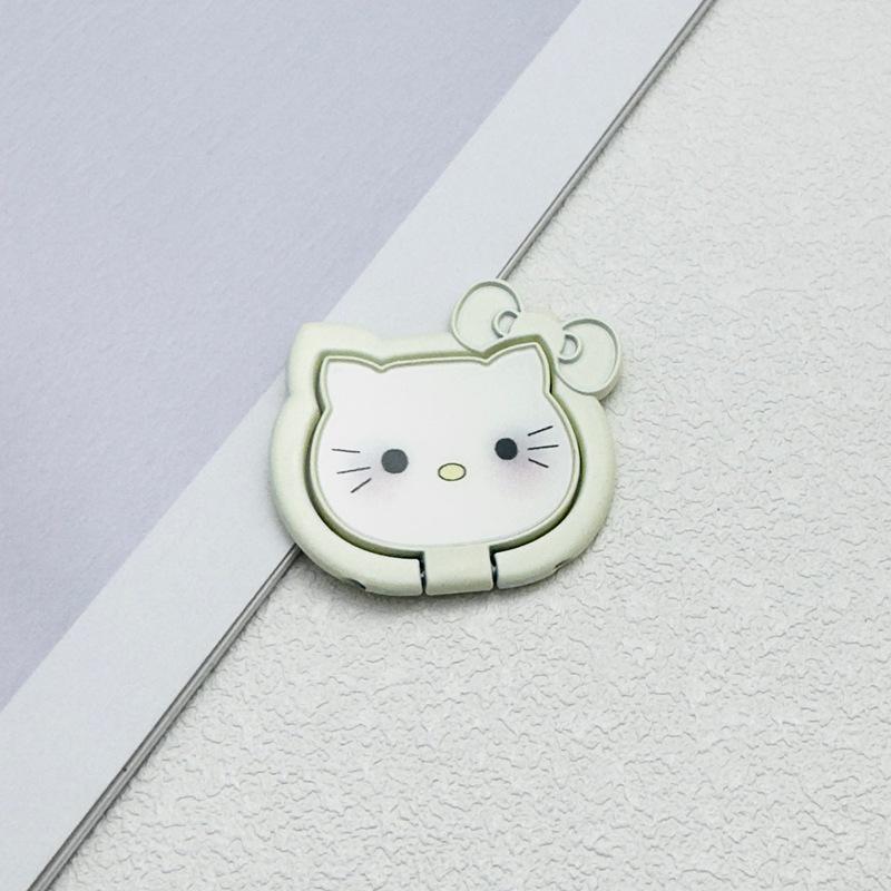 

Cartoon Cat Head Phone Ring Holder - Cute Metal KT Cat Pull Ring for Universal Desktop Back Sticker Women s Model Candy KT Cat грязно-белый