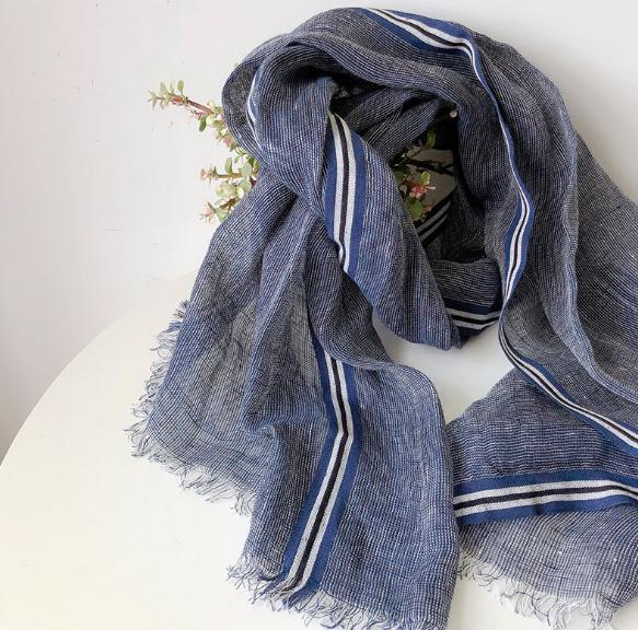 New Arrival Men Style Spring and Autumn Scarf 100% Linen Solider Color Long Scarves Shawl Fashion Men Scarf