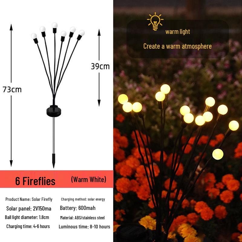 LED Solar Firefly Garden Stake Lights for Outdoor Decoration