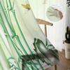 Green Bamboo Butterfly Chinese Style Tulle Sheer Curtains for Living Room Decor Window Curtain for Bedroom Voile Organza Drapes