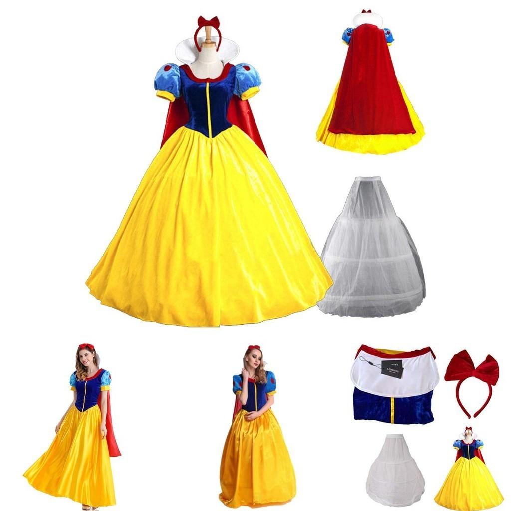Classic Snow White Costume Featuring Vibrant Colors With Puff Sleeve Design