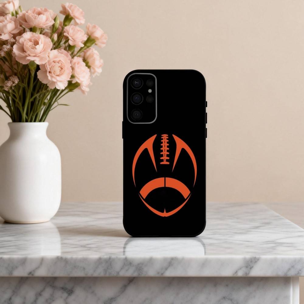 Physical American Football sport Phone Case For Samsung S25,24,23,22,30,21,10,9,Ultra,Plus,Lite,FE,4,5 G Soft Black Case