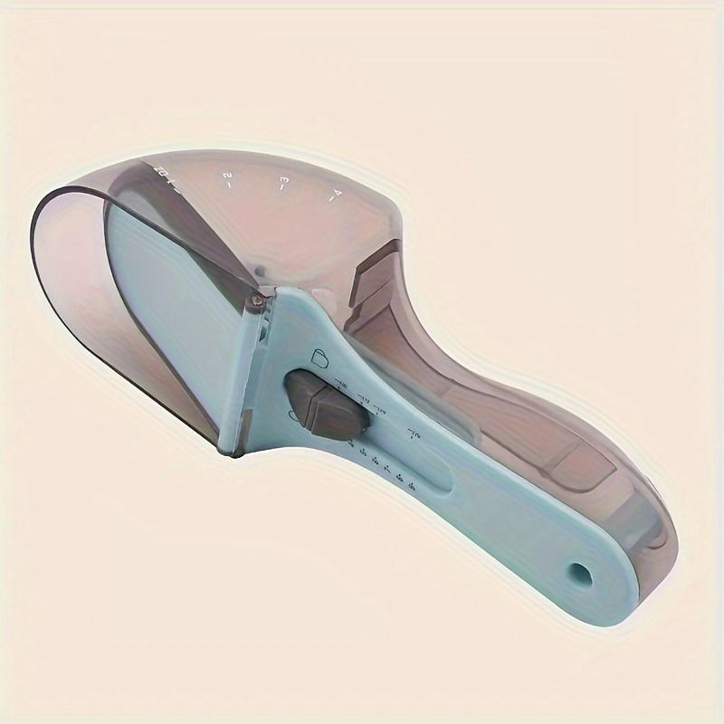 1pc Adjustable Dog Food Scoop Pet Feeder Bowl with Scale Design Measuring Spoon Dog and Cat Feeding and Watering Supplies