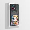 For Oppo Reno8 Phone Case CPH2359 Aesthetic Cartoon Astronaut Soft Liquid Silicone Funda For Oppo Reno 8 Pro Plus 5G Back Cover