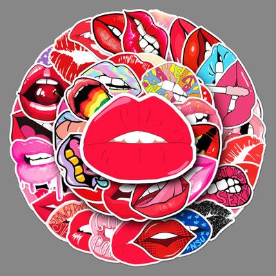 50 Dudak Karalama Kişilik Havalı Trend Guka Kendin Yap Kaykay Mobil Bavul Etiketi Su Geçirmez