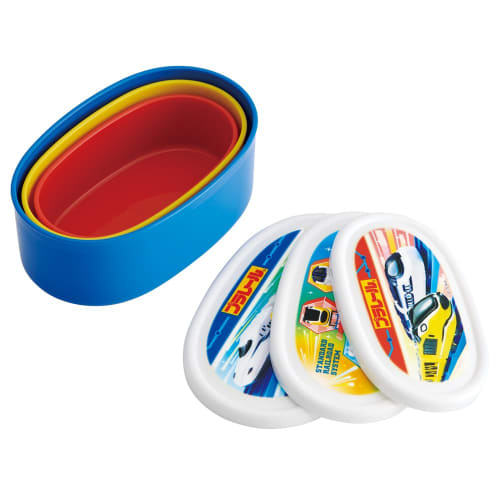 Skater Lunch Box Seal Container Storage Container Set of 3 (Large 400ml, Medium 280ml, Small 180ml) Plarail 24 Made in Japan SRS3SAG-A