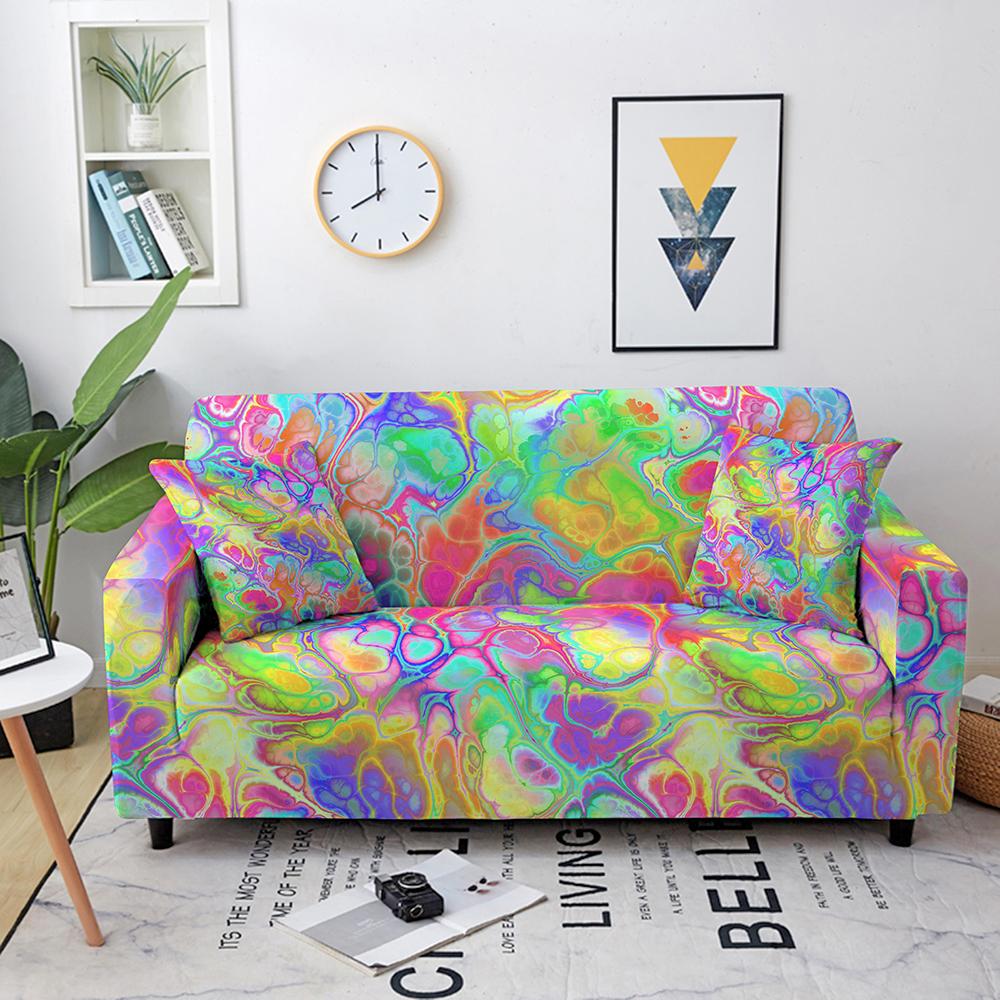 

Красочный эластичный чехол для дивана для гостиной, чехол для дивана с геометрическим рисунком, секционный чехол для дивана, чехол для углового дивана