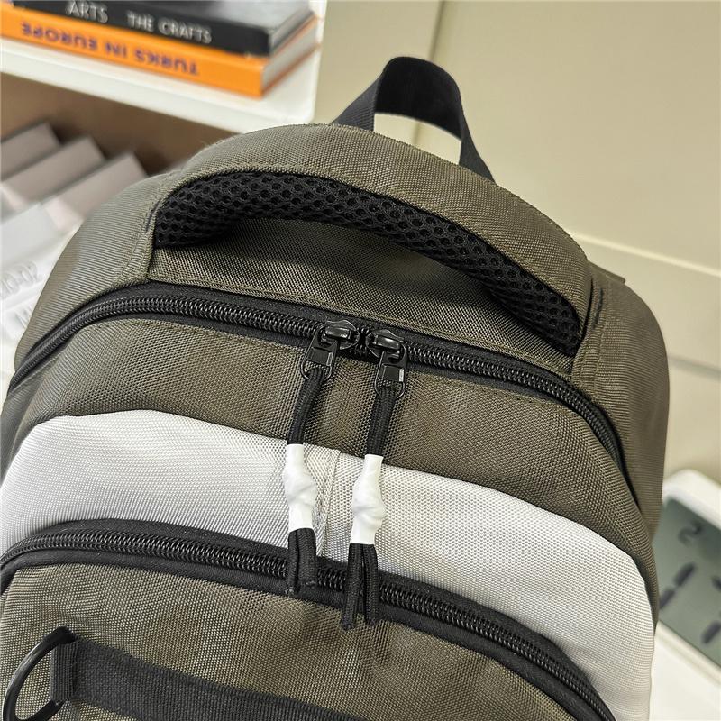 Men's Contrast Backpack Large Capacity Student Schoolbag Women's Backpack