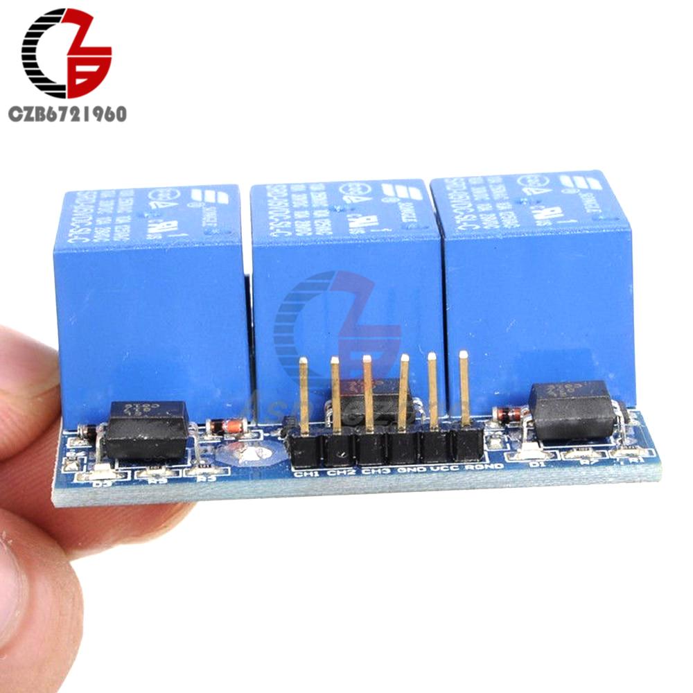 3.3V 5V 3 Channel Relay Module 5mA With Optocoupler Isolation Compatible Signal